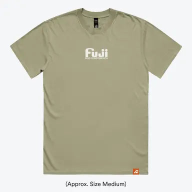 Boxy Fuji Tee - Eucalyptus/White